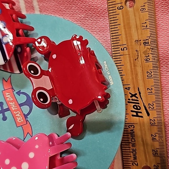 NWOT hair clips claw clip nautical sea octopus whale sailboat crab starfish - Picture 10 of 10